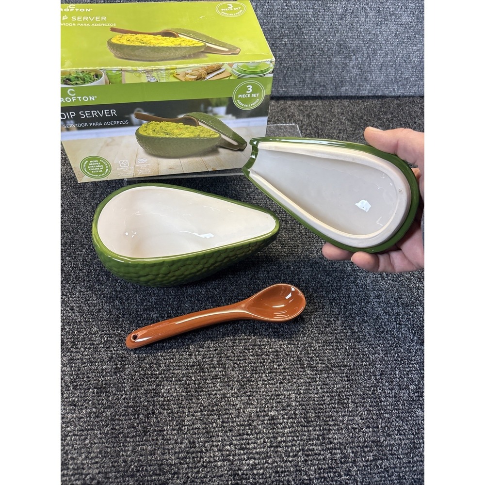 Crofton~Ceramic Avocado Dip Server~IOB - Picture 2 of 5
